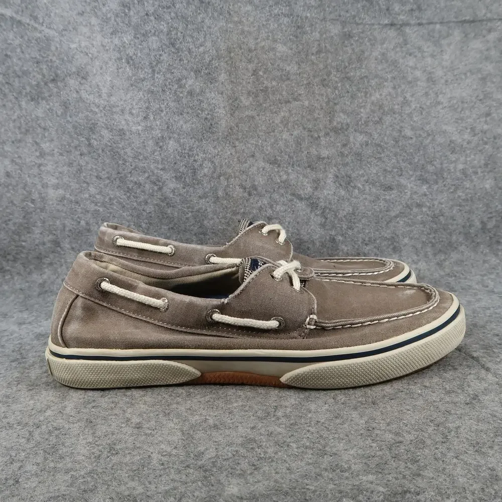 Sperry Boat Shoes Mens 9.5 Halyard 2 Eye Sneakers Canvas Moc Casual Round Toe